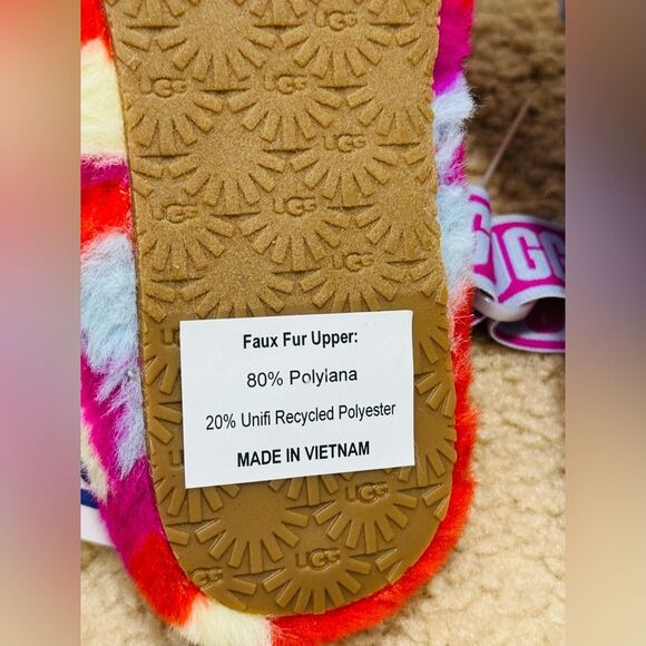 NWT UGG Fluff Yeah Pink Camopop Shearling Slippers Women’s Sz 6 - Picture 12 of 16